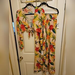 Tropical Floral Two-Piece Set